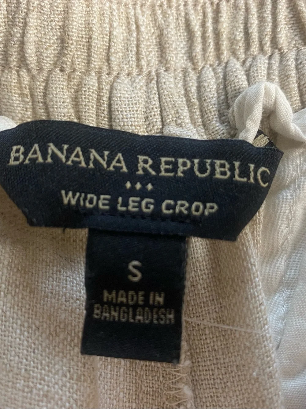 NWT Banana Republic Linen Blend WideLeg Cropped Pants S Quiet Luxury CoastalChic